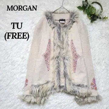 모건 가운 인조 모피 자수 겉옷 프랑스제 FREE 베이지