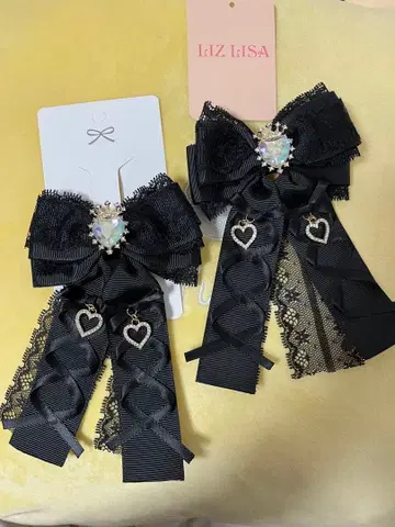 LIZ LISA 블랙 리본 헤어핀 2개 세트