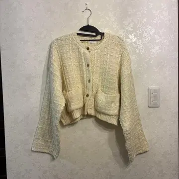아이보리 크롭 가디건 F 사이즈