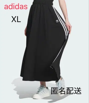 adidas 롱 스커트 블랙 3 라인 XL 익명 배송