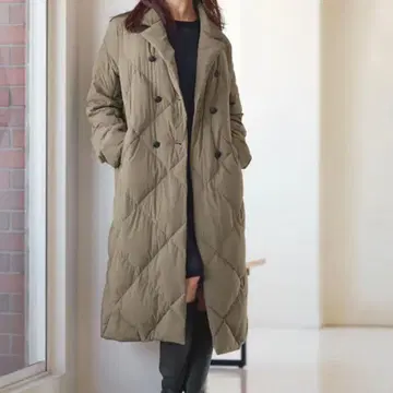 새상품 더마 컬렉션 테일러드 칼라 롱 다운 코트 S 고급