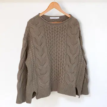 FRAMeWORK 케이블 니트 풀오버 카키 프레임워크