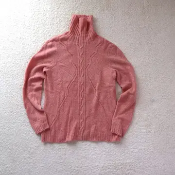 [캐시미어 100% ] JUNE BRIDE 캐시미어 스웨터 하이넥 핑크