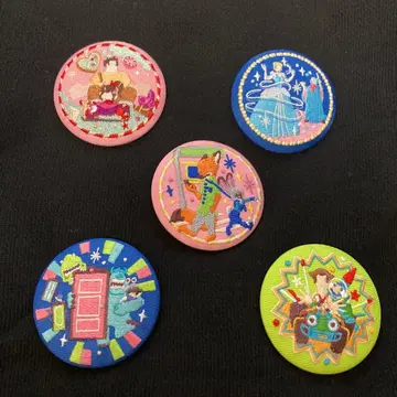 디즈니 자수 캔뱃지 5개 세트