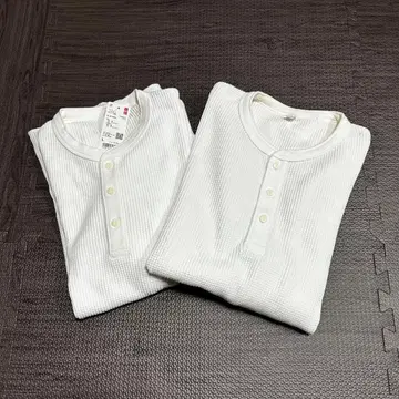 UNIQLO 와플 헨리넥 2장 세트