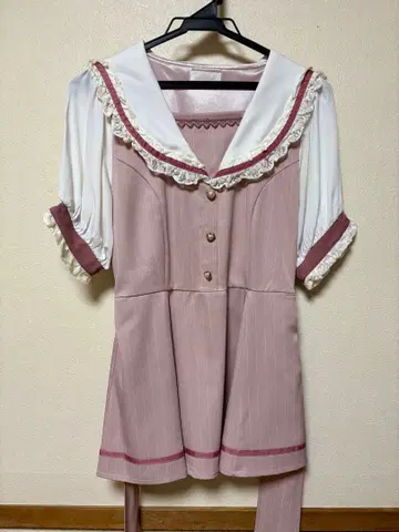 LIZ LISA 반팔 세일러 카라 셋업 핑크