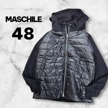 MASCHILE Abahouse 이소재 절개 패딩 자켓 48 L 블랙