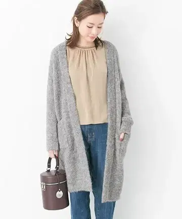 URBAN RESEARCH 부클레 가운 알파카 그레이 프리