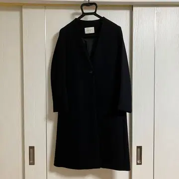 PUBLIC TOKYO 노카라 코트 네이비 캐시미어 혼방