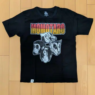 모모타로 진즈 밴딩 프린트 블랙 T셔츠 L 사이즈