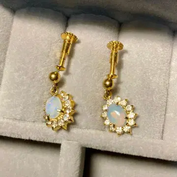 오팔 큐빅 귀찌 골드 여성용 액세서리