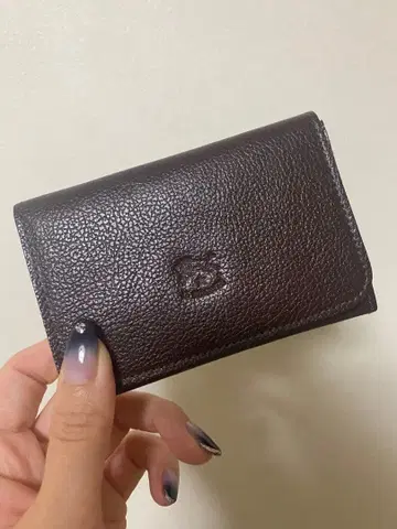 일비종떼 다크 브라운 가죽 명함지갑