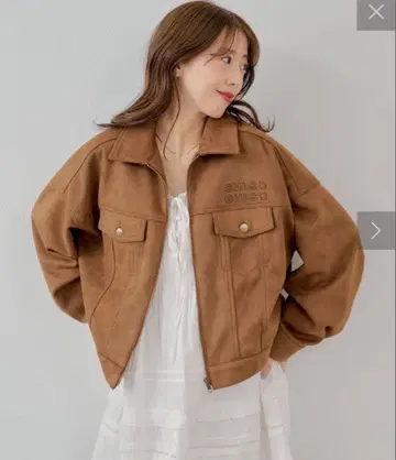 CHICO 루즈 스웨이드 지퍼 블루종 브라운