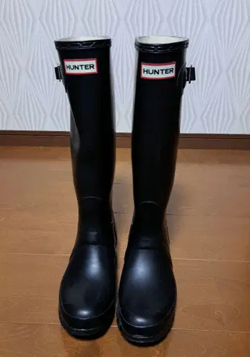 헌터 블랙 장화 버클 포함
