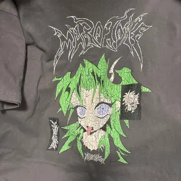 MIRROR HATE 애니메이션 캐릭터 셔츠 그레이