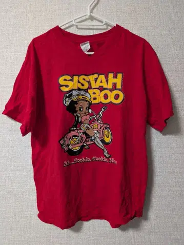 SISTAH BOO 그래픽 T셔츠 M 빨간색 빈티지 베티