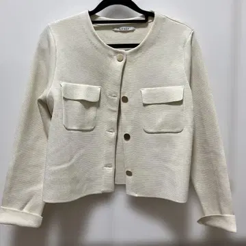 아이보리 노카라 자켓 M
