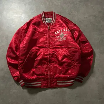 빈티지 베이스볼 원포인트 자수 지퍼 바시티 자켓 자켓