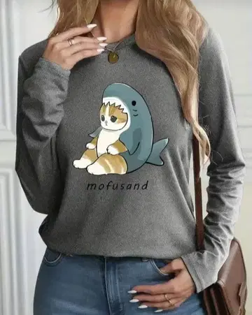 모프 샌드 그레이 긴팔 T셔츠 JPL 사이즈 mofusand