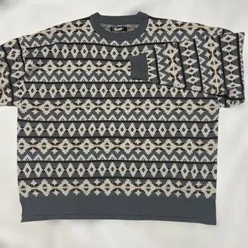 kutir 기하학 패턴 그레이 스웨터