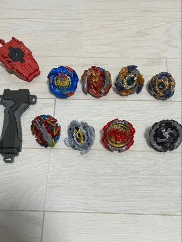 베이블레이드 버스트 세트 8개 + 런처&그립