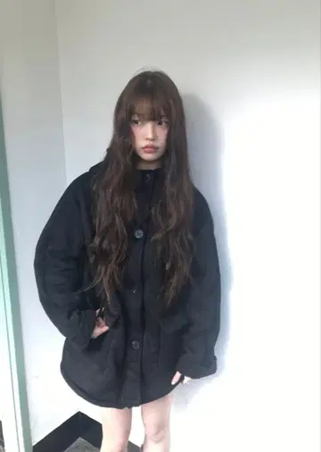 후드 부착 점퍼 자켓 블랙