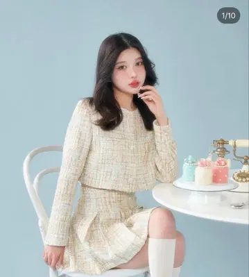 팬시 트위드 숏 자켓