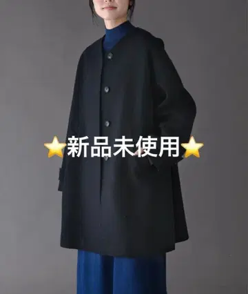 FORK&SPOON 울 노카라 코트 NAVY