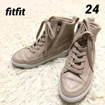 fitfit [24] 하이라이즈 스니커즈 하이컷 부츠 가죽 베이지