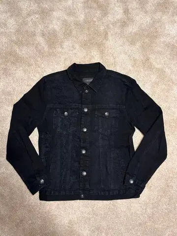 데님 자켓 블랙 데미지 가공