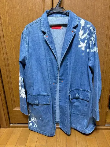 VOO 데님 커버올 화이트 페인트 002