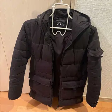 ZARA 블랙 다운 자켓 후드 부착 새상품급