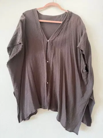 SLOBE IENA 브라운 코튼 셔츠 M