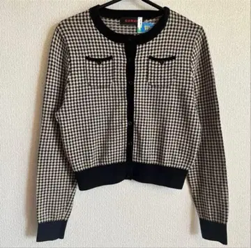 CABAN 체크 무늬 긴팔 가디건