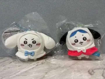 치이카와 산리오 캐릭터즈 쁘띠 미니 후드 마스코트 하치와레 2점 세트