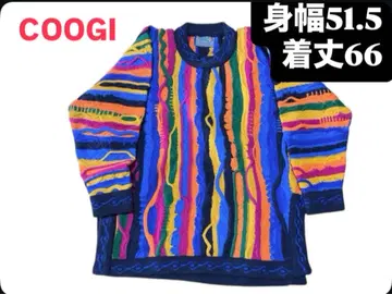 COOGI 컬러풀 니트 스웨터 사이즈 SS~여성용 M 정도 울 100%