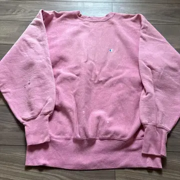 레어 90s 챔피온 리버스 위브 살몬 핑크 XL 자수 택