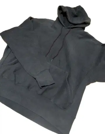 90s 리 크로스그레인 후드티 블랙 무지 블랭크