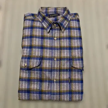 LATERRA 긴팔 울 셔츠 LL 사이즈 체크 무늬