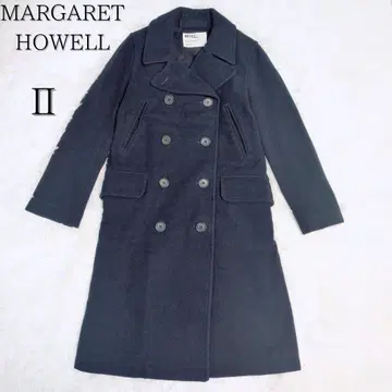 MARGARET HOWELL 롱 코트 일본제 울 더블 버튼 블랙