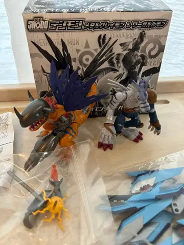 shodo 장동 디지몬 메탈그레이몬 워가루루몬 받침대 세트