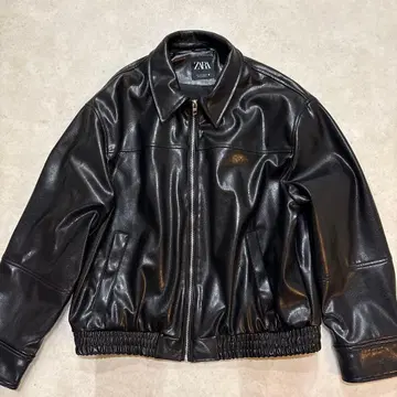 ZARA 블랙 가죽 자켓 L