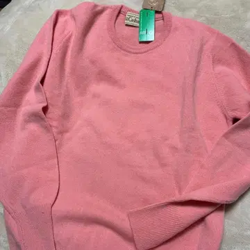 [ 미사용 새상품 ] 캐시미어 100% 살몬 핑크 스웨터