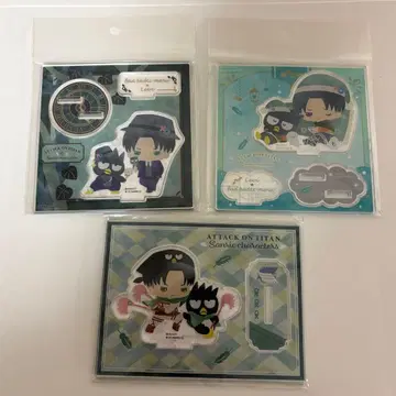 진격의 거인 산리오 콜라보 리바이 바츠마루 아크릴 스탠드 3점 세트
