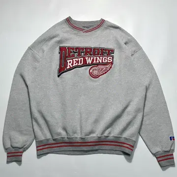 90s 러셀 USA제 사슴 무늬 맨투맨 XL 레드윙스 7609