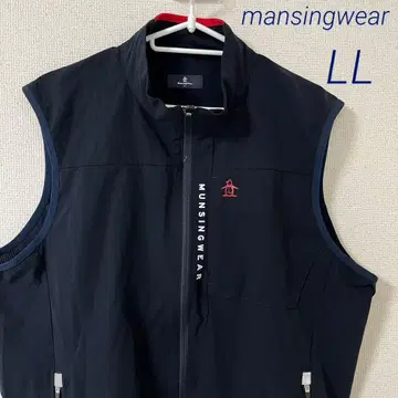 먼싱웨어 풀 집업 베스트 LL 네이비 계열 골프 펭귄 로고