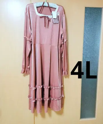 [ 새상품 ] 미나카타 유이 핑크 4L 벨로아 원피스 시마무라