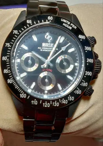 MUSK 크로노그래프 블랙 시계