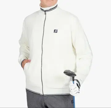 FootJoy(풋조이) 스웨터 헤링본 무늬 방풍 안감 풀 집업 스웨터