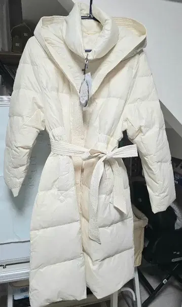 빅 사이즈 다운 롱 코트 화이트